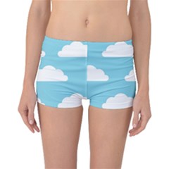 Clouds Blue Pattern Boyleg Bikini Bottoms by ConteMonfrey