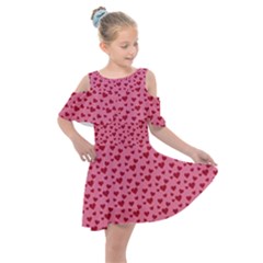 Cute Little Hearts Kids  Shoulder Cutout Chiffon Dress by ConteMonfrey