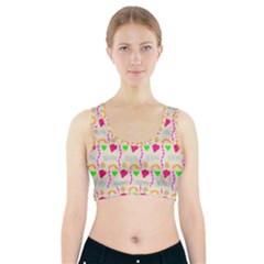 Geometric Shape Pattern Shapes Sports Bra With Pocket