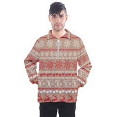 Christmas-pattern-background Men s Half Zip Pullover by nateshop