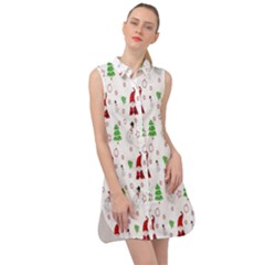 Santa-claus Sleeveless Shirt Dress