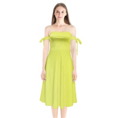 Background-texture-yellow Shoulder Tie Bardot Midi Dress