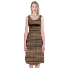 Texture-wooddack Midi Sleeveless Dress