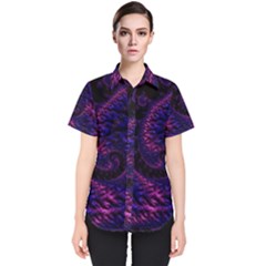 Fractal Mandelbrot Abstract Background Pattern Women s Short Sleeve Shirt