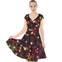 Christmas Xmas Stars Star Advent Background Cap Sleeve Front Wrap Midi Dress View1