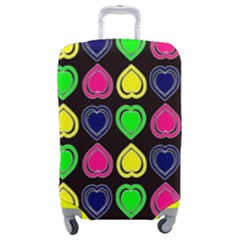 Black Blue Colorful Hearts Luggage Cover (medium) by ConteMonfrey