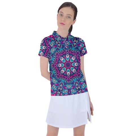 Purple, Blue And Pink Eyes Women s Polo Tee by ConteMonfrey