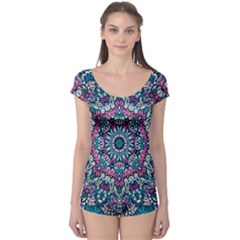 Mandala Flowers  Boyleg Leotard 