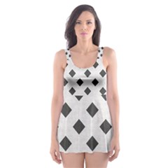 Spades Black And White Skater Dress Swimsuit by ConteMonfrey