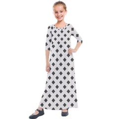 Spades Black And White Kids  Quarter Sleeve Maxi Dress by ConteMonfrey