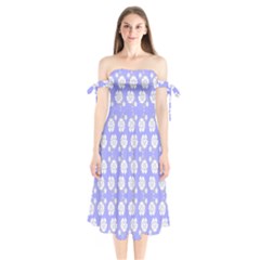 Spring Happiness Shoulder Tie Bardot Midi Dress by ConteMonfrey