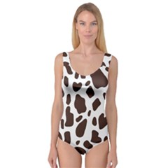 Cow Spots Brown White Princess Tank Leotard  by ConteMonfrey