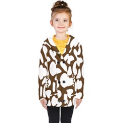 Brown White Cow Kids  Double Breasted Button Coat by ConteMonfrey