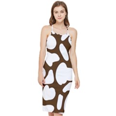 Brown White Cow Bodycon Cross Back Summer Dress by ConteMonfrey