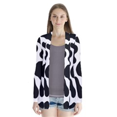 Cow Black And White Spots Drape Collar Cardigan by ConteMonfrey