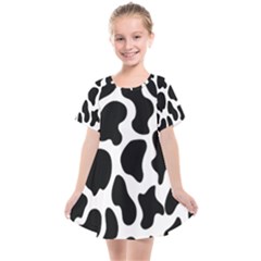 Cow Black And White Spots Kids  Smock Dress by ConteMonfrey