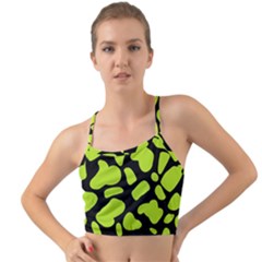 Neon Green Cow Spots Mini Tank Bikini Top by ConteMonfrey