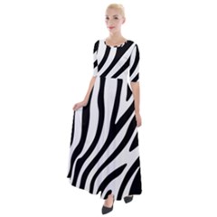 Zebra Vibes Animal Print Half Sleeves Maxi Dress