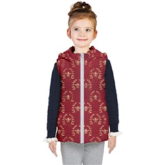 Golden Bees Red Sky Kids  Hooded Puffer Vest by ConteMonfrey