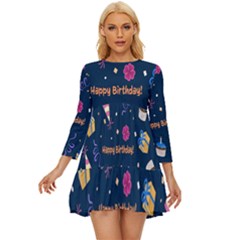 Party-hat Long Sleeve Babydoll Dress by nateshop