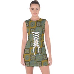 Batik-tradisional-01 Lace Up Front Bodycon Dress