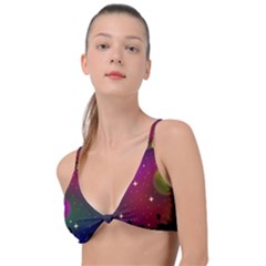 Asteroid Comet Star Space Aurora Knot Up Bikini Top by Wegoenart