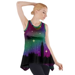 Illustration Clock Asteroid Comet Galaxy Side Drop Tank Tunic by Wegoenart