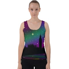 Illustration Clock Asteroid Comet Galaxy Velvet Tank Top by Wegoenart