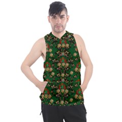 Ganesh Elephant Art With Waterlilies Men s Sleeveless Hoodie by pepitasart