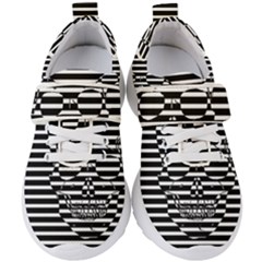 Striped-skull Demonic Skulls-stripe Kids  Velcro Strap Shoes