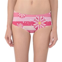 Floral-002 Mid-waist Bikini Bottoms by nateshop