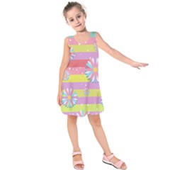 Flowers-024 Kids  Sleeveless Dress by nateshop