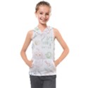 Cats And Food Doodle Seamless Pattern Kids  Sleeveless Hoodie View1