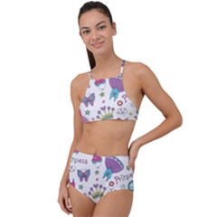 Princess Element Background Material High Waist Tankini Set by danenraven