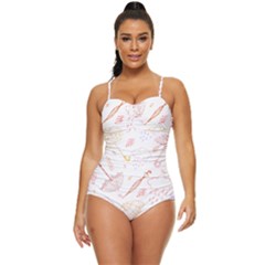 Weather Umbrella Rain Cloud Seamless Doodle Pattern Retro Full Coverage Swimsuit by danenraven
