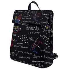 Black Background Text Overlay  Mathematics Formula Flap Top Backpack by danenraven