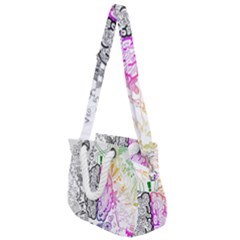 Anatomy Brain Head Medical Psychedelic  Skull Rope Handles Shoulder Strap Bag by danenraven