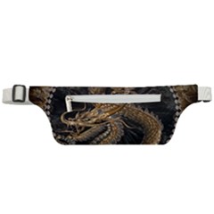 Gold And Silver Dragon Illustration Chinese Dragon Animal Active Waist Bag by danenraven