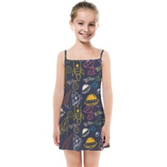 Seamless Outer Space Pattern Kids  Summer Sun Dress by danenraven