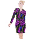 Botany Floral Flower Plant Petals Button Long Sleeve Dress View1