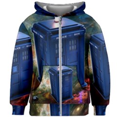 The Police Box Tardis Time Travel Device Used Doctor Who Kids  Zipper Hoodie Without Drawstring by Jancukart