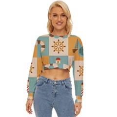 Nautical-elements-collection Lightweight Long Sleeve Sweatshirt