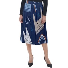 Colorful-cute-cats-seamless-pattern Classic Velour Midi Skirt 