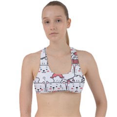 Cute-cat-chef-cooking-seamless-pattern-cartoon Criss Cross Racerback Sports Bra by Jancukart