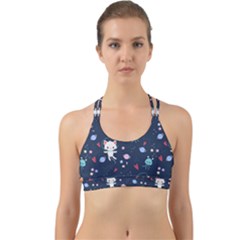 Cute-astronaut-cat-with-star-galaxy-elements-seamless-pattern Back Web Sports Bra