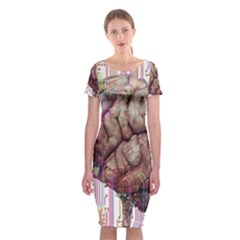 Brain Think Neurons Circuit Classic Short Sleeve Midi Dress by Wegoenart