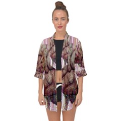 Brain Think Neurons Circuit Open Front Chiffon Kimono by Wegoenart