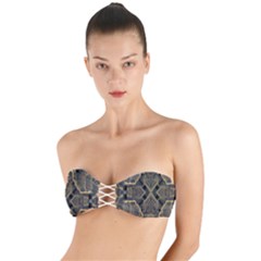 Brain Technology Data Digital Twist Bandeau Bikini Top by Wegoenart