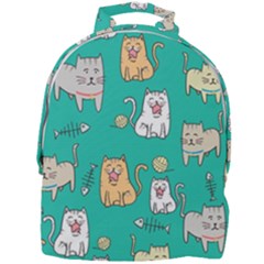 Seamless-pattern-cute-cat-cartoon-with-hand-drawn-style Mini Full Print Backpack by Jancukart