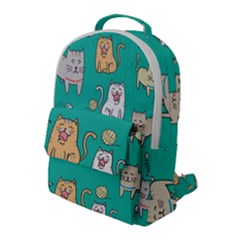 Seamless-pattern-cute-cat-cartoon-with-hand-drawn-style Flap Pocket Backpack (large) by Jancukart